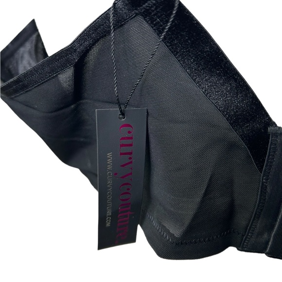 CURVY COUTURE black sheer mesh style 1311 unpadded underwire bra size 44DD NWT - Picture 8 of 13